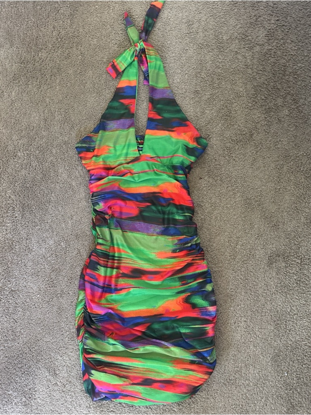 Fashionova Multi-Color Halter Bodycon Dress